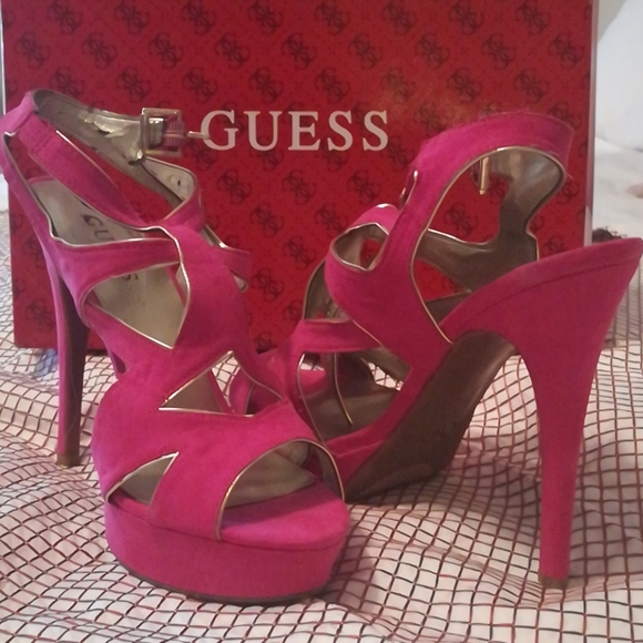guess pink heels
